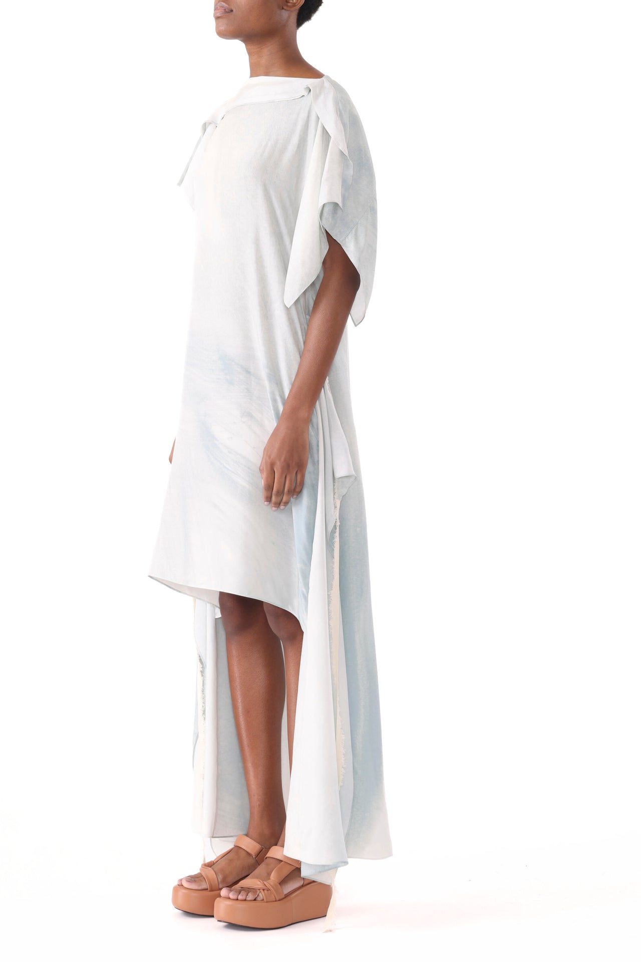 SILK HABOTAI KIMONO WRAP DRESS view 3