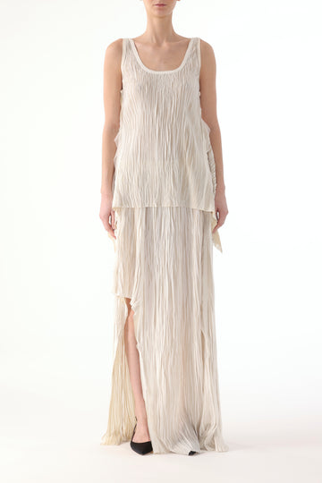 BICOLOR ASYMETRICAL PLEATED MAXI SKIRT view 1