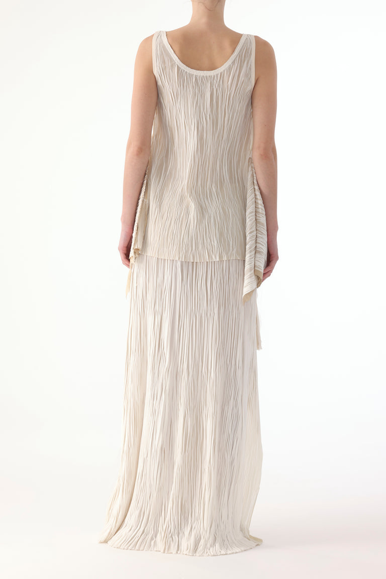 BICOLOR SCOOP NECK PLEATED TANK TOP view 4