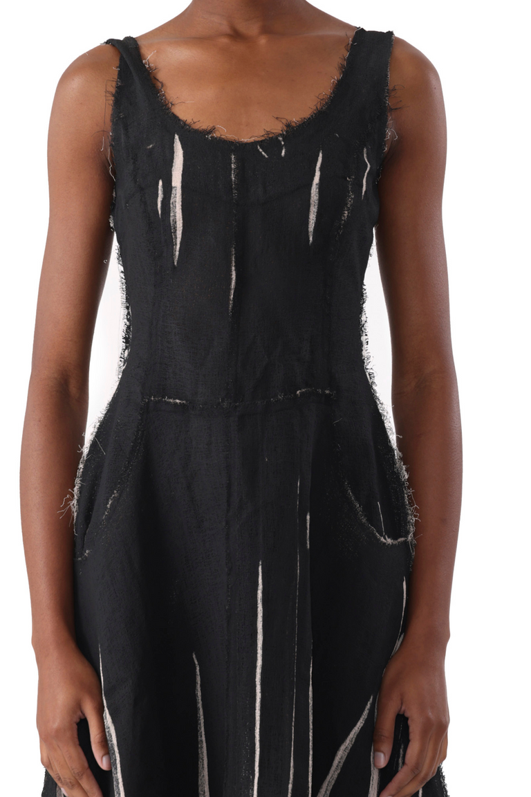 GAUZE SCREEN PRINTED TANK DRESS WITH HANDKERCHIEF view 2