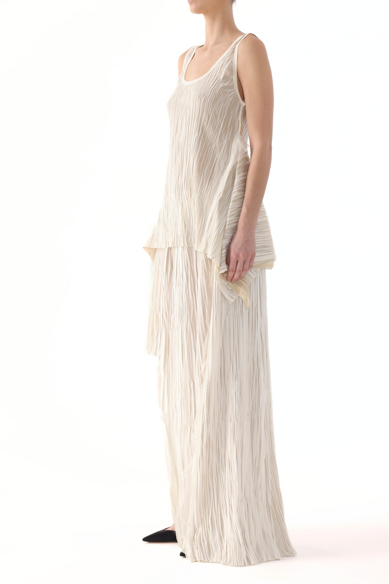 BICOLOR ASYMETRICAL PLEATED MAXI SKIRT view 2