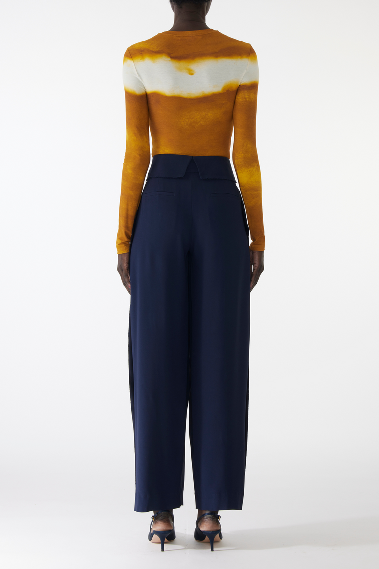 PLEAT- FRONT PANTS WITH FOLDOVER WAISTBAND view 3