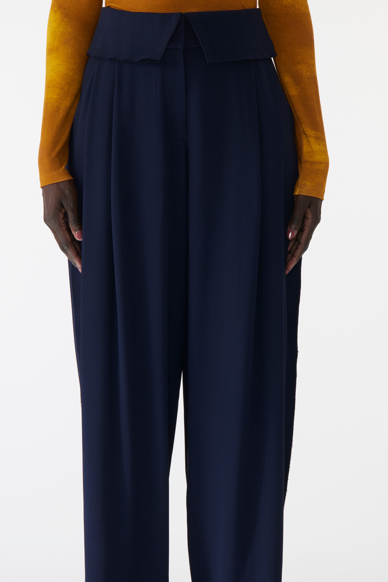 PLEAT- FRONT PANTS WITH FOLDOVER WAISTBAND view 4
