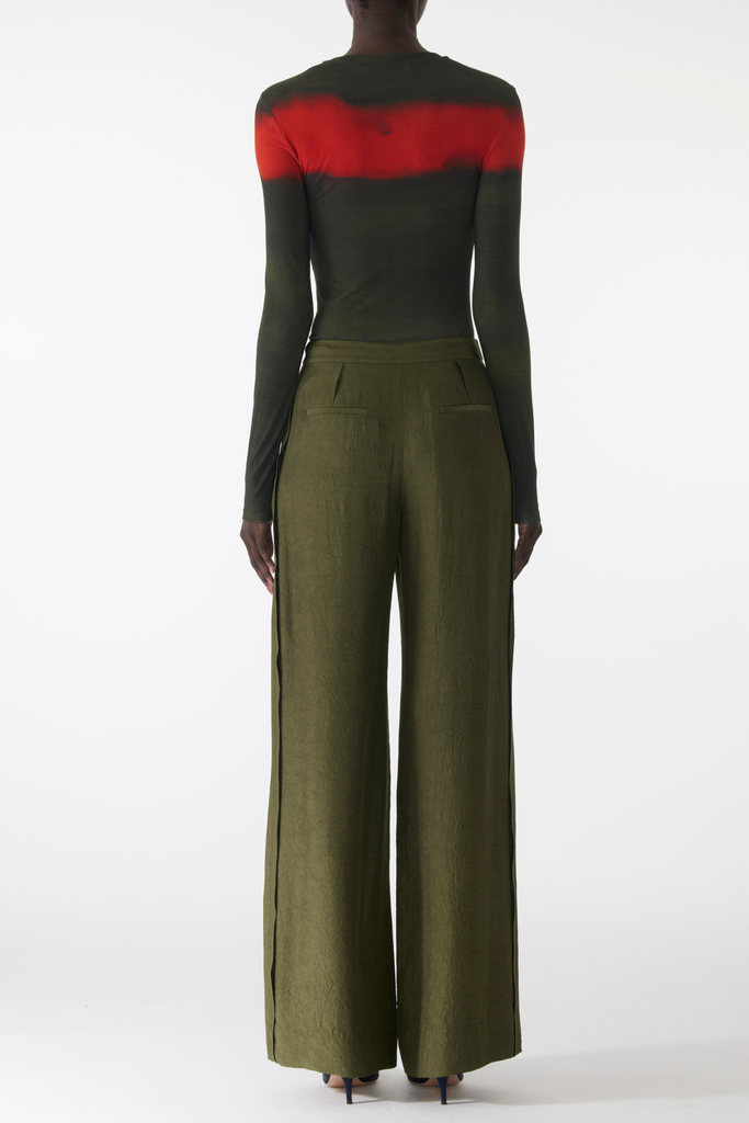 CRINKLED SATIN STRAIGHT- LEG TROUSERS – Jason Wu Studio