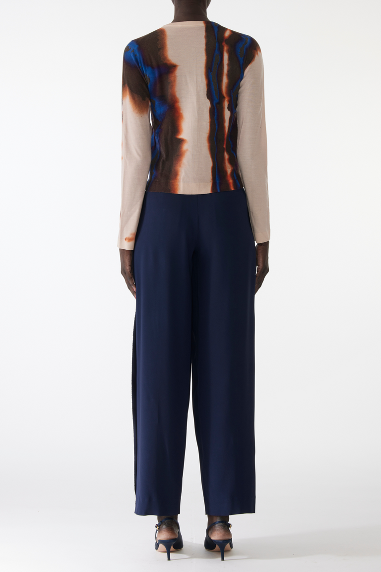 DIFFUSED OMBRE STRIPE WOOL CARDIGAN view 3