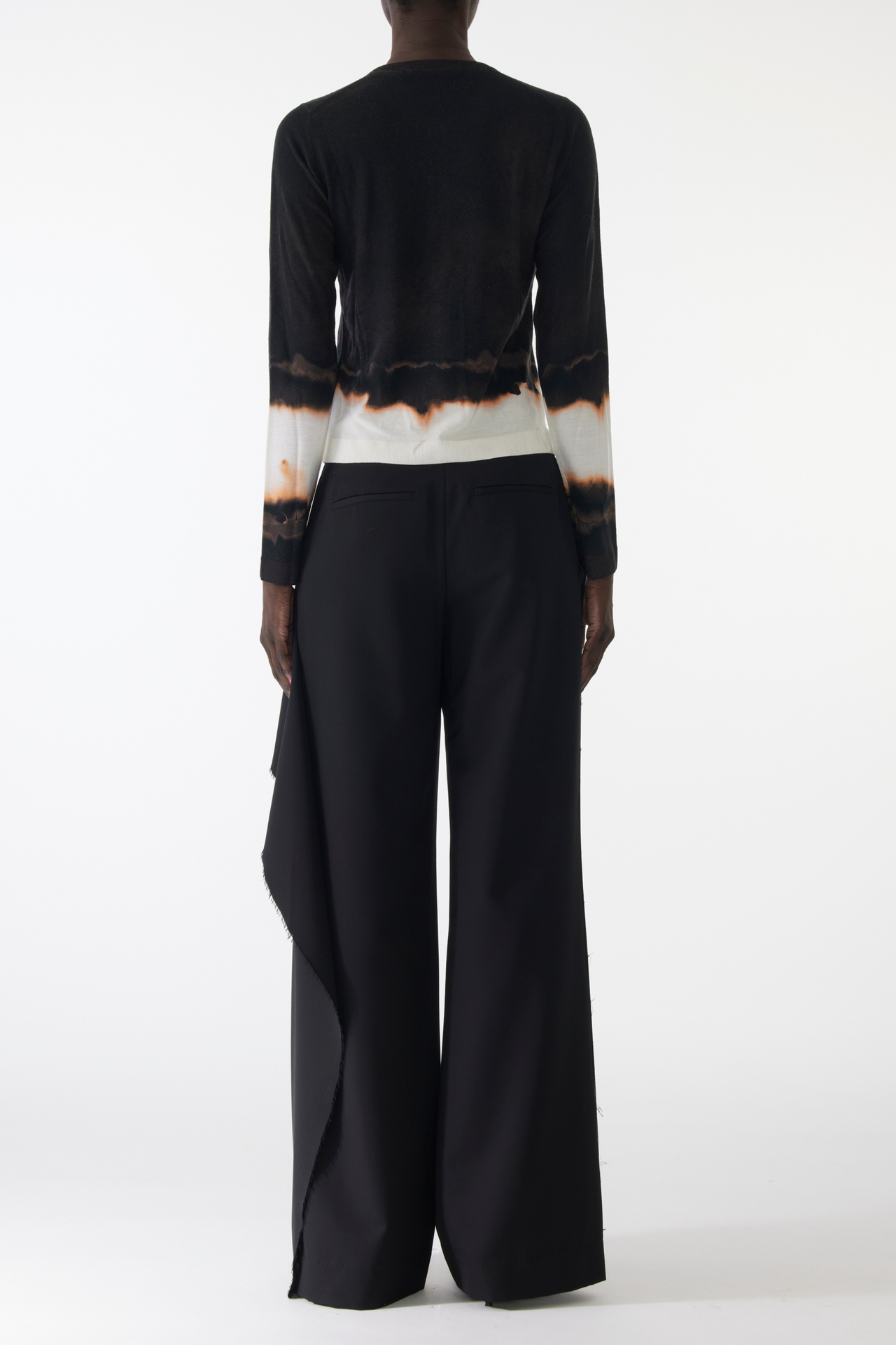 OMBRE DIFUSSED STRIPE WOOL CARDIGAN view 4