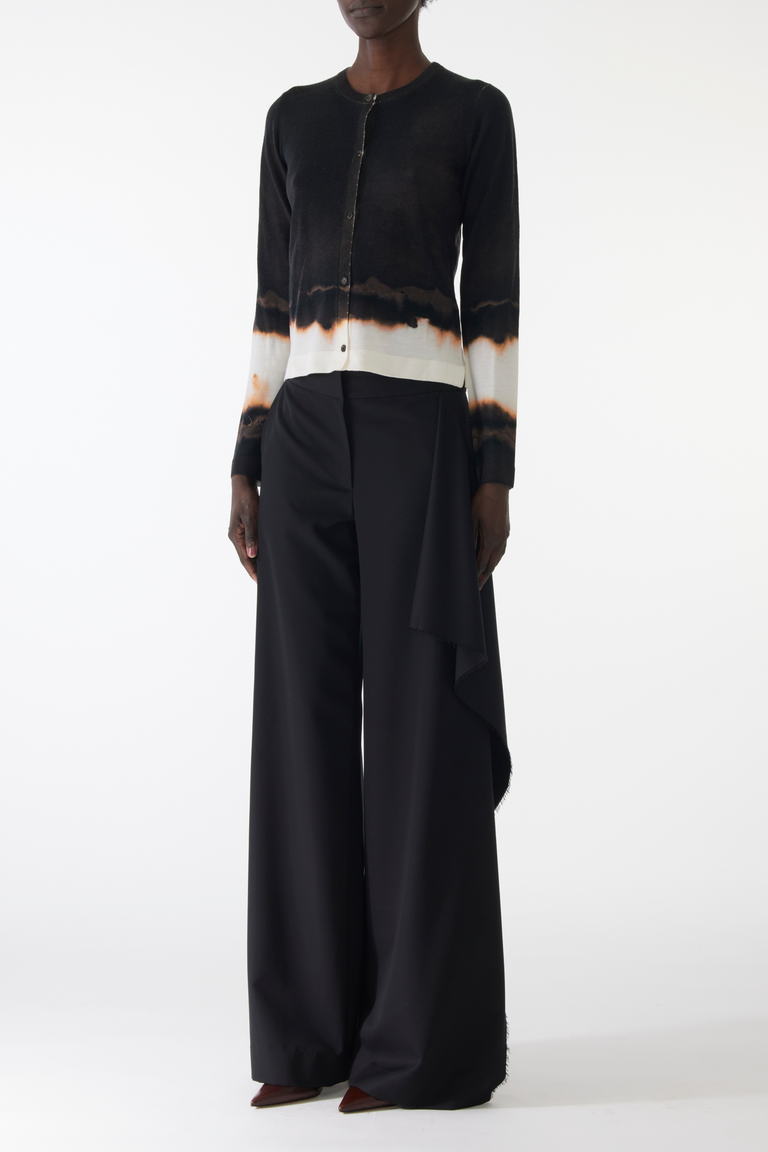 OMBRE DIFUSSED STRIPE WOOL CARDIGAN view 3