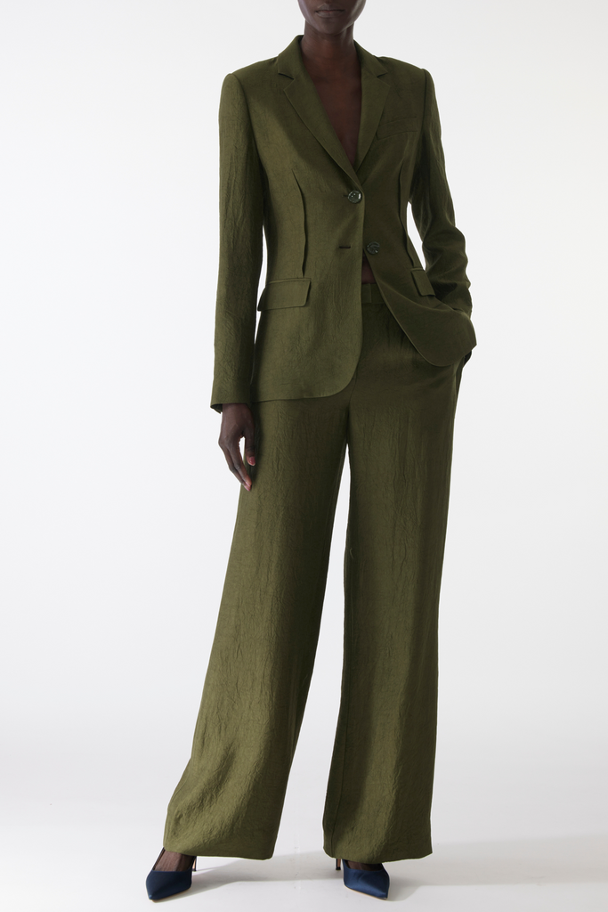 CRINKLED SATIN SINGLE- BREASTED BLAZER – Jason Wu Studio