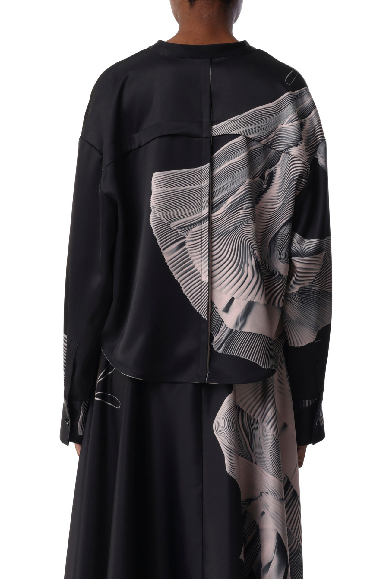 DOUBLE-FACE SATIN OVERSIZE SHIRT WITH DANCING PLEA view 3