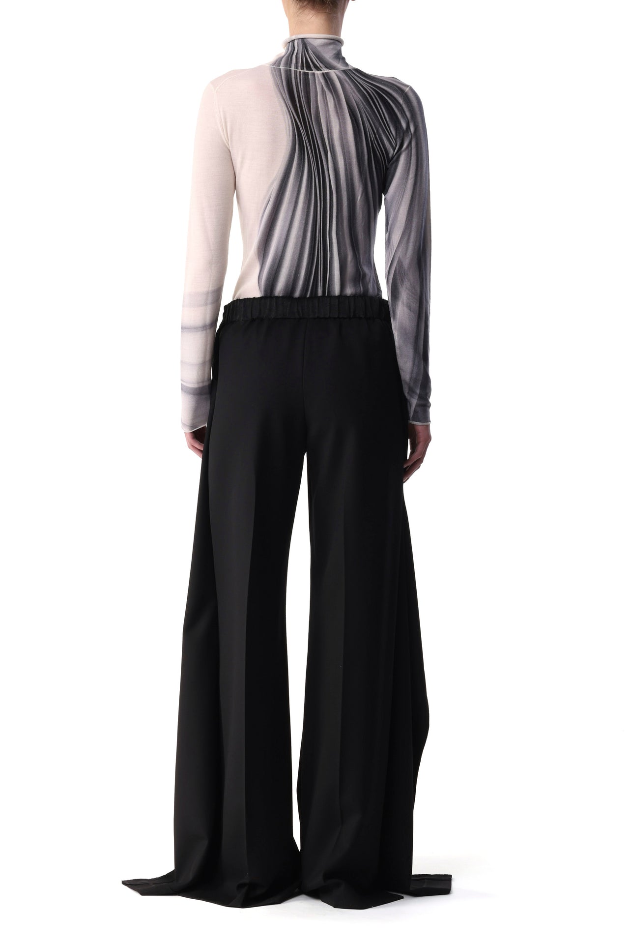 WOOL SUITING WIDE LEG PANT WITH SIDE EXTENSIONS view 3