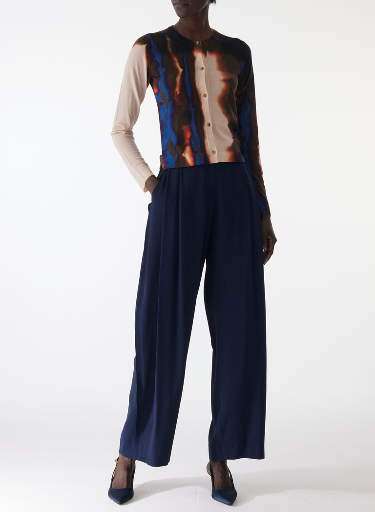 DIFFUSED OMBRE STRIPE WOOL CARDIGAN view 2