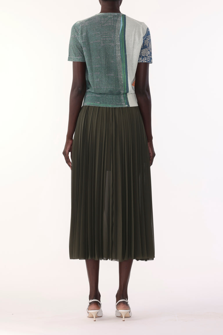 SHORT SLEEVE KNIT TOP WITH PLATTER ARTWORK BY ROBERT RAUSCHENBERG view 4