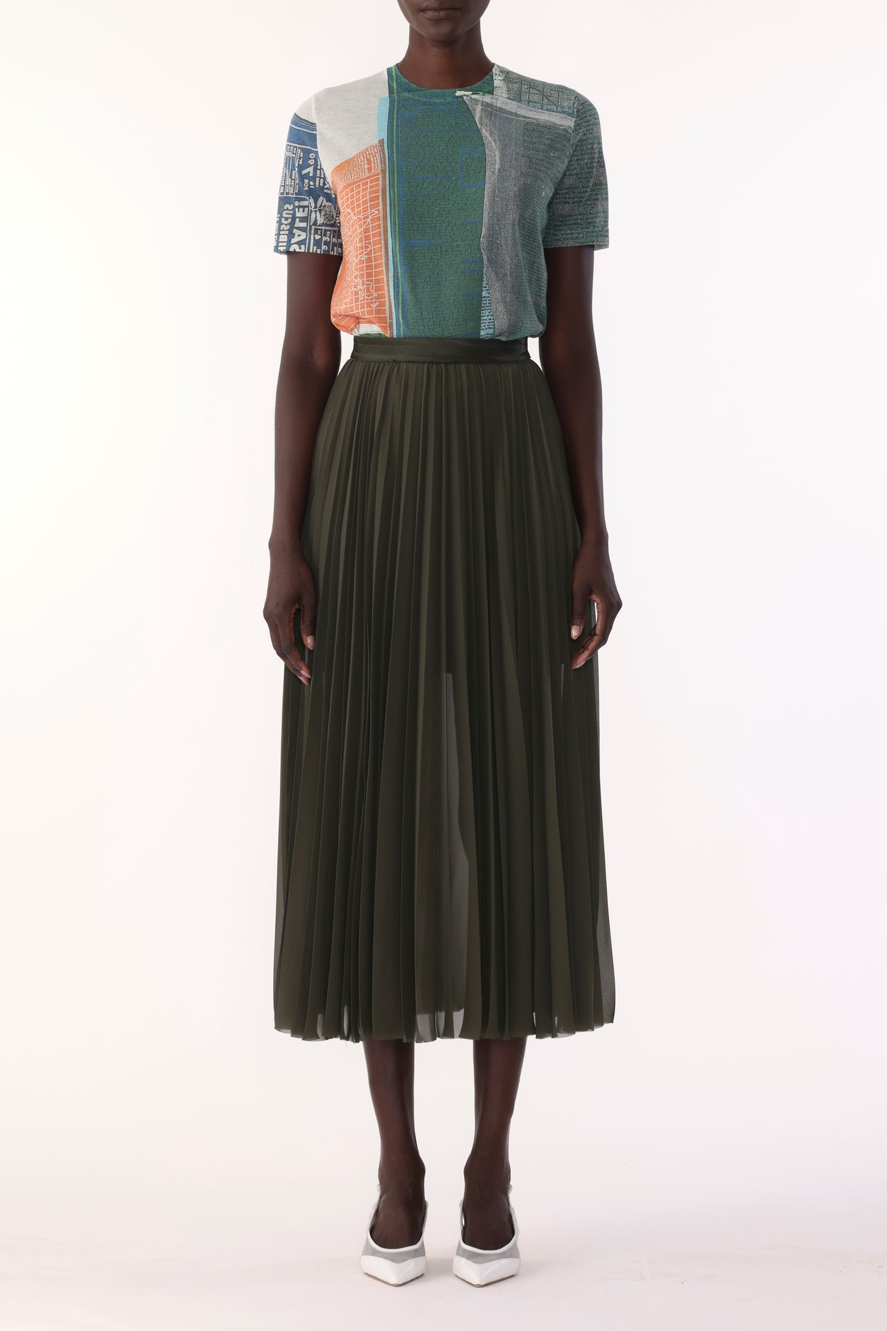 CHIFFON PLEATED SKIRT view 1