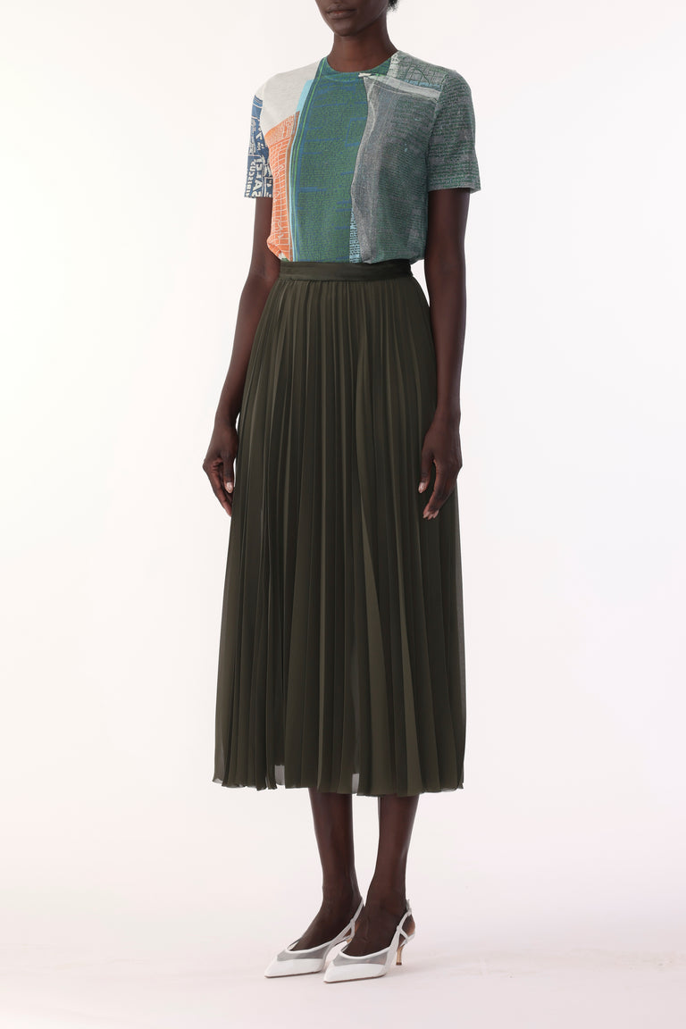 CHIFFON PLEATED SKIRT view 2