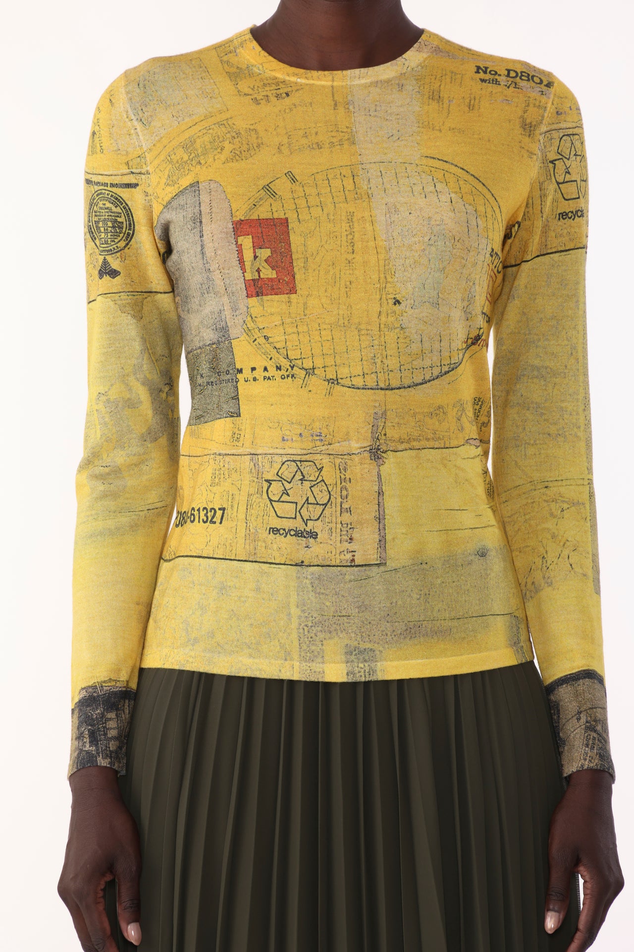 MERINO WOOL KNIT CREW NECK WITH SULPHUR BANK ARTWORK BY ROBERT RAUSCHENBERG view 5