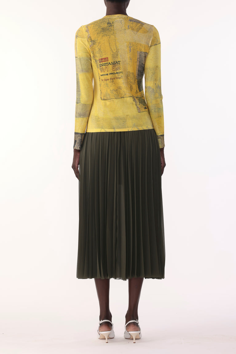 MERINO WOOL KNIT CREW NECK WITH SULPHUR BANK ARTWORK BY ROBERT RAUSCHENBERG view 4