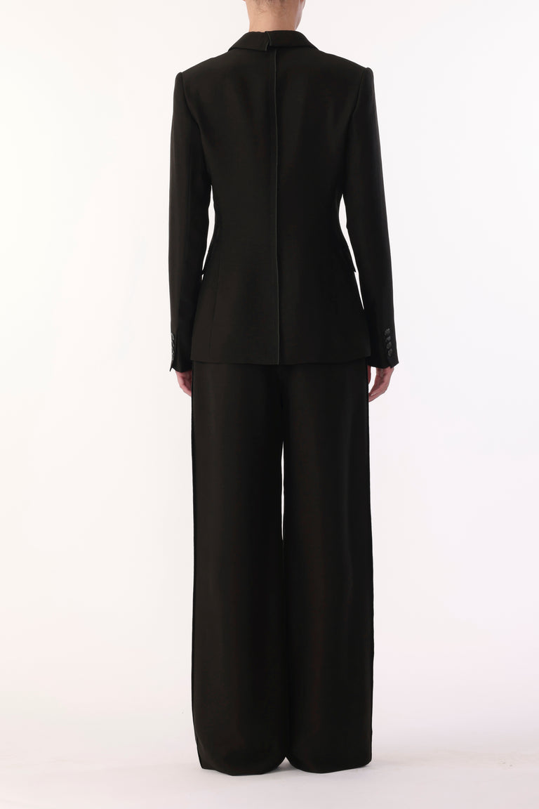 WASHED TWILL STRAIGHT-LEG TROUSERS view 2