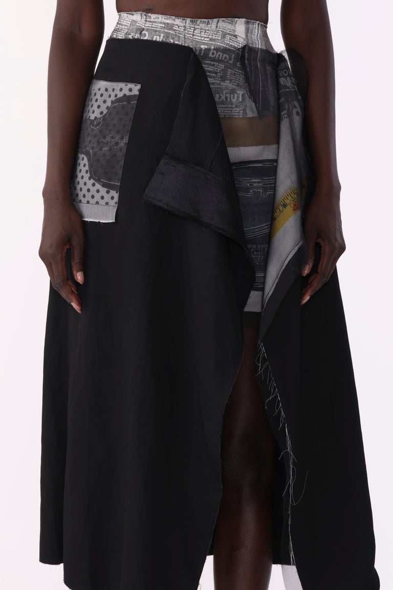 COLLAGE MIDI SKIRT WITH SHEEPHEAD ARTWORK BY ROBERT RAUSCHENBERG view 5