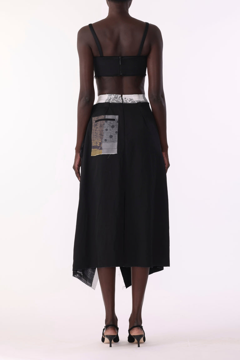 COLLAGE MIDI SKIRT WITH SHEEPHEAD ARTWORK BY ROBERT RAUSCHENBERG view 4