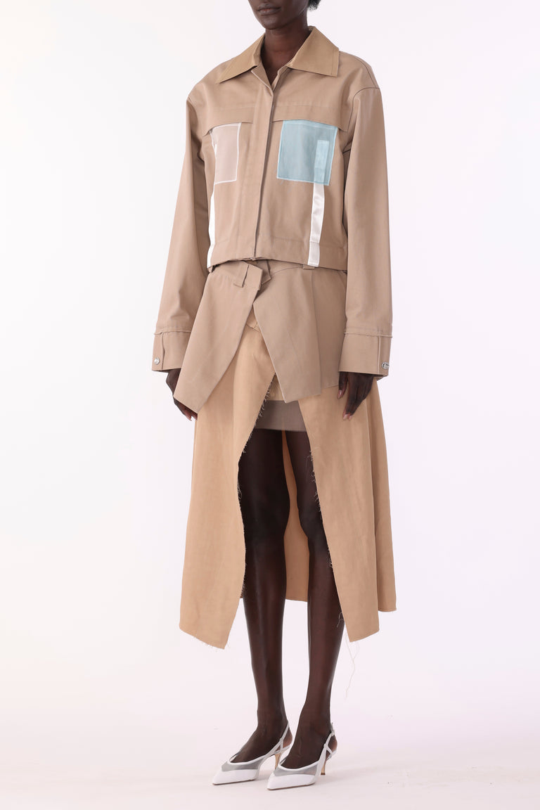 OVERSIZED BOXY COTTON TWILL JACKET view 4