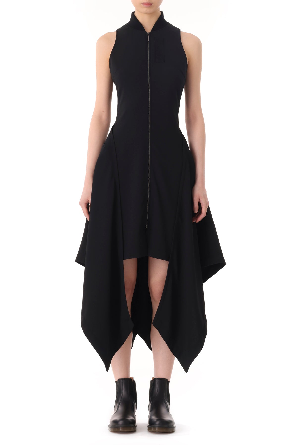 FLUID CREPE BOMBER FIT AND FLARE DRESS view 1