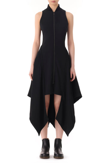 FLUID CREPE BOMBER FIT AND FLARE DRESS view 1