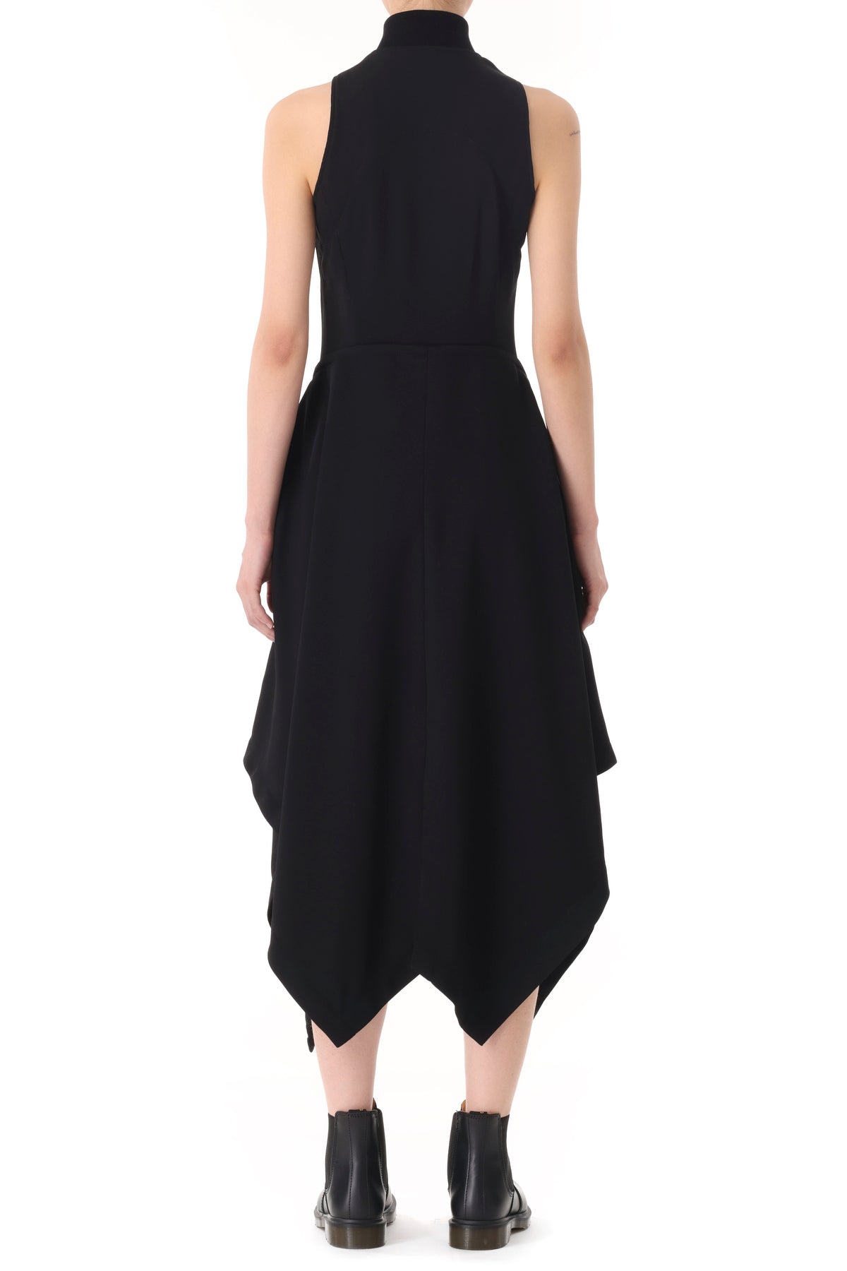 FLUID CREPE BOMBER FIT AND FLARE DRESS view 3