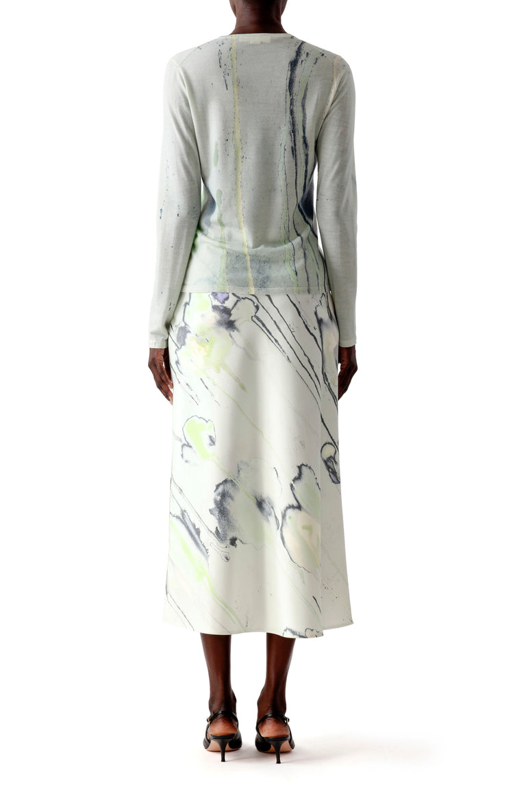 WATERCOLOR FLORAL MERINO SWEATER view 3