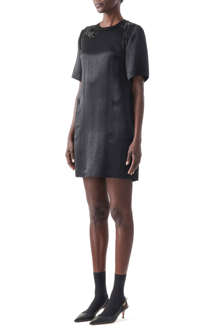 SHORT SLEEVE DRESS WITH EMBROIDERY APPLIQUES view 3