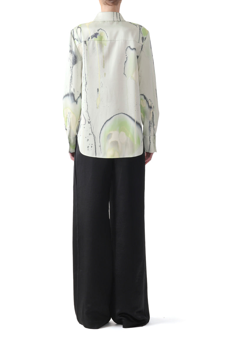 WATERCOLOR FLORAL SILK TWILL BUTTON UP SHIRT view 4