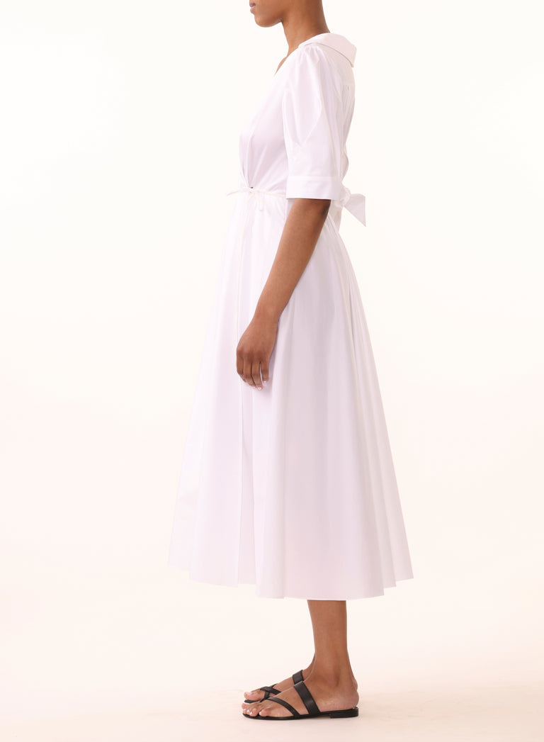 COTTON SATEEN SHORT SLEEVE DAY DRESS view 2