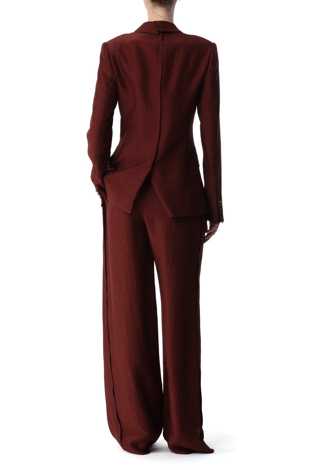 CRINKLED SATIN SINGLE-BREASTED BLAZER view 3