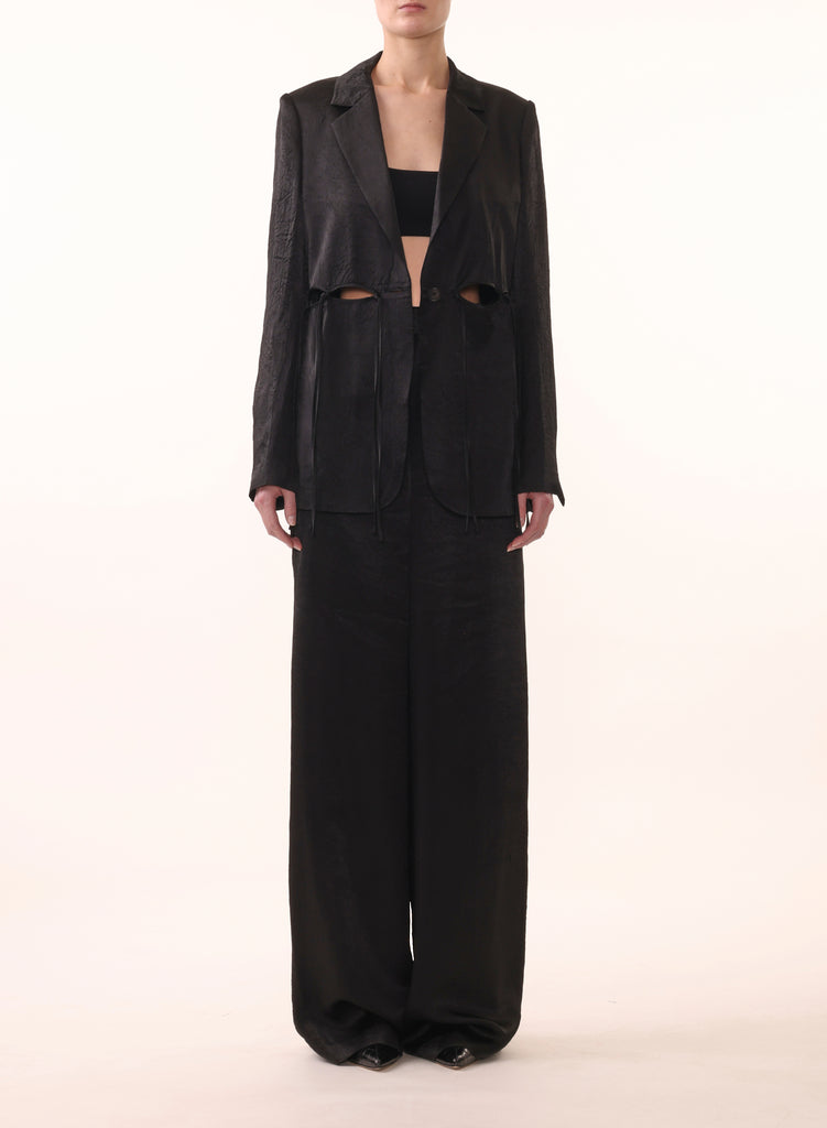 Black Satin Trousers by Jason Wu for $56
