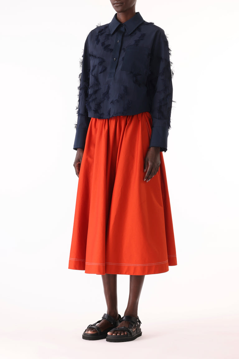 LONG SLEEVE CROPPED COTTON FIL COUPE SHIRT view 4