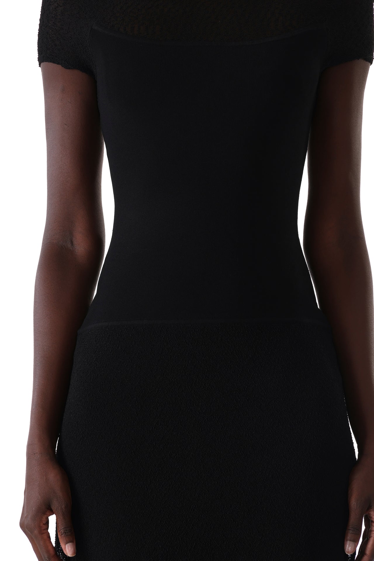 SHORT SLEEVE DROP WAIST LAYERED KNIT DRESS view 4