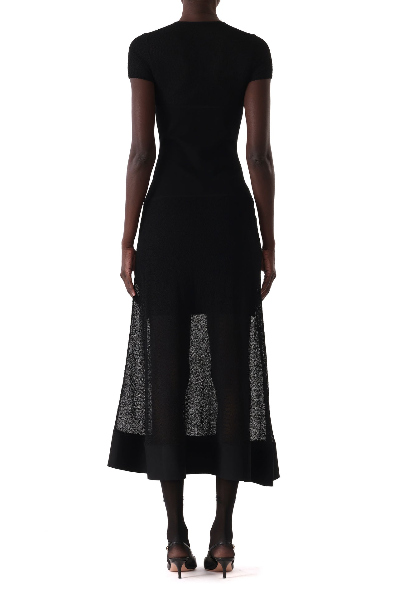 SHORT SLEEVE DROP WAIST LAYERED KNIT DRESS view 3