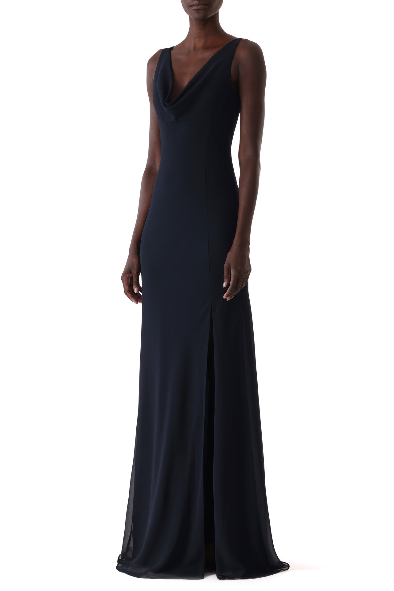 WASHED TWILL LAYERED SLEEVELESS COCKTAIL DRESS view 3
