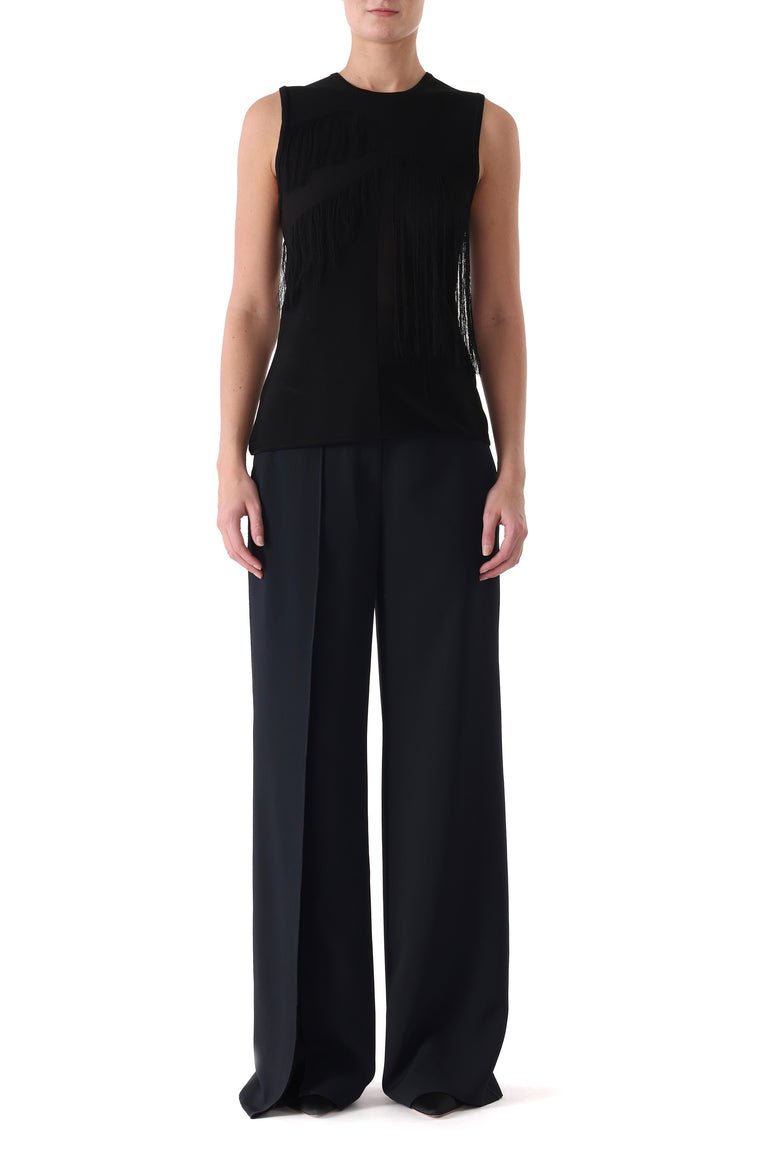 SLEEVELESS FRINGE KNIT TOP view 3