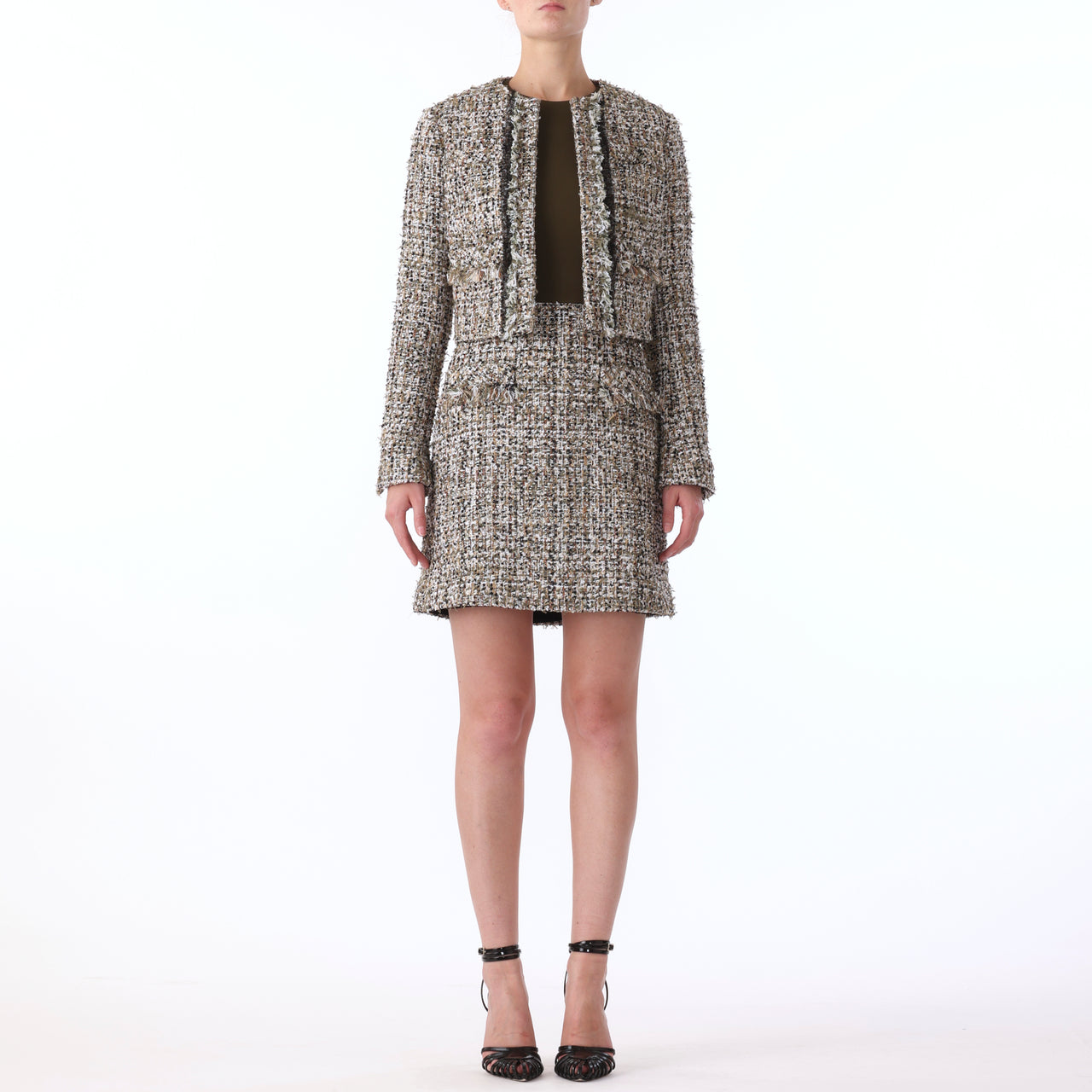 TEXTURE TWEED CROP JACKET view 1