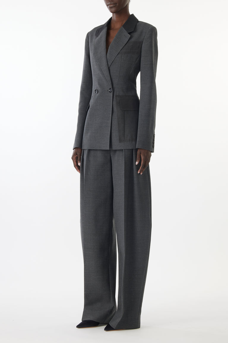TROPICAL WOOL BAR JACKET WITH VEILED POCKET view 4