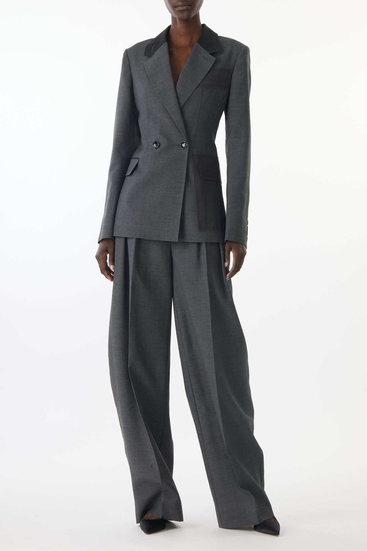 TROPICAL WOOL BAR JACKET WITH VEILED POCKET view 5