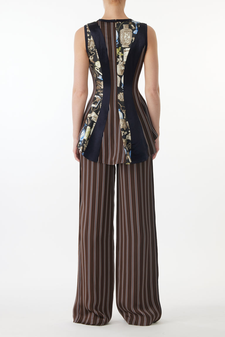 MIXED-MEDIA PANELED SLEEVELESS TOP view 5