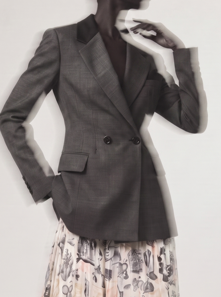 TROPICAL WOOL BAR JACKET WITH VEILED POCKET view 1