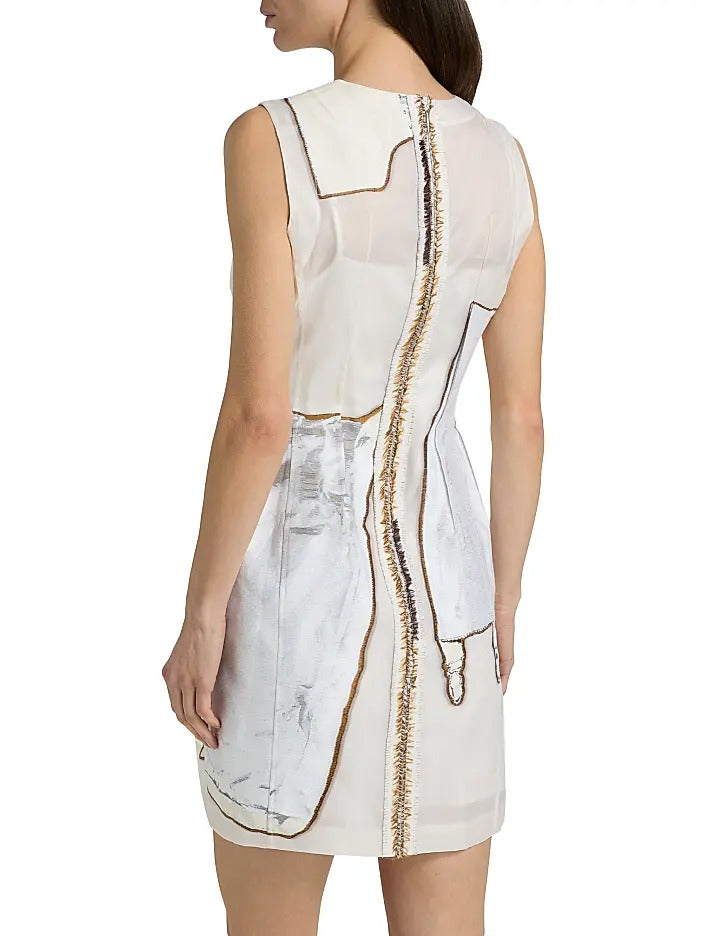 FIT AND FLARE MINI DRESS WITH LINGERIE JACQUARD view 5