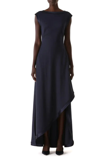 WASHED TWILL ASYMMETRICAL GOWN