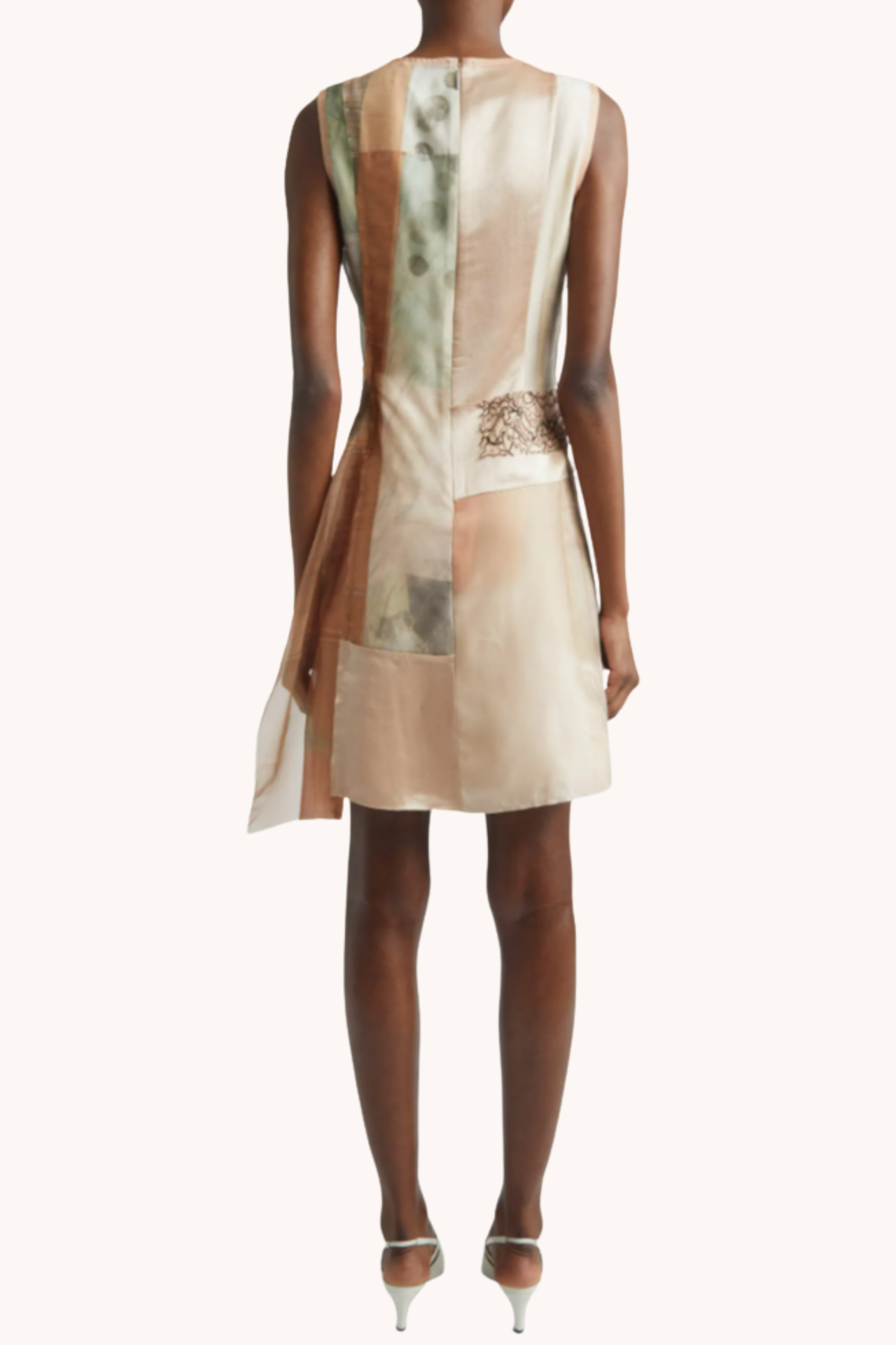 SLEEVELESS COLLAGE MINI DRESS W/ GROUNDINGS ARTWORK BY ROBERT RAUSCHENBERG view 2