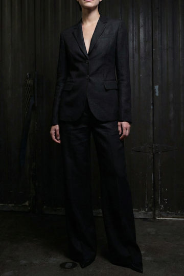 WASHED TWILL SINGLE-BREASTED BLAZER view 1