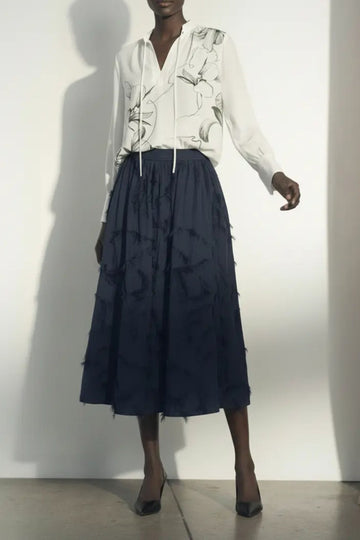 COTTON FIL COUPE MIDI SKIRT view 1