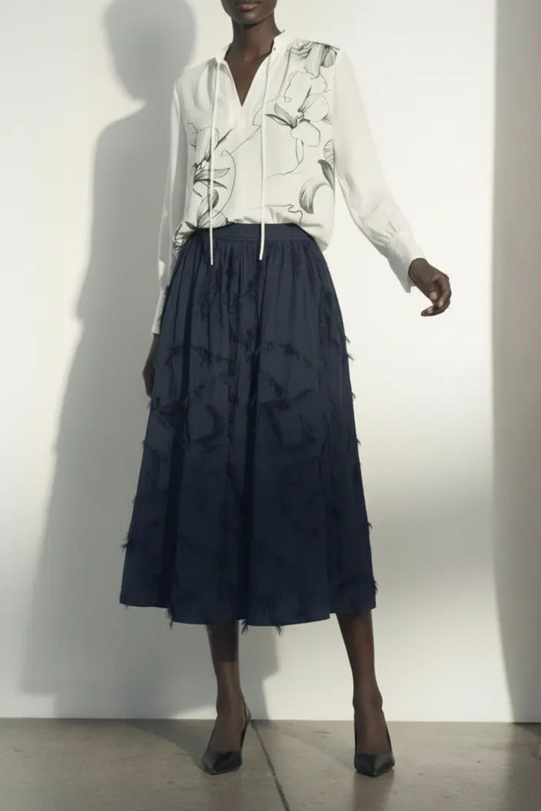 COTTON FIL COUPE MIDI SKIRT view 1