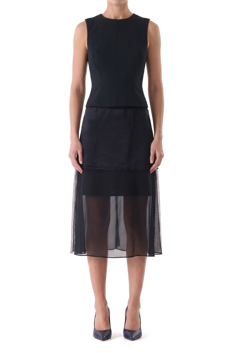 CADY LAYERED SLEEVELESS COCKTAIL DRESS view 1